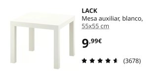 2 Mesitas de Noche Ikea Lack Blancas