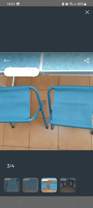 Tavolo e sedie da campeggio pieghevoli blu