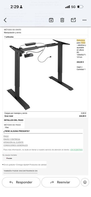 Mesa elevable de metal y madera natural
