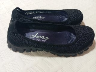 Zapatos Skechers Mujer Negro Encaje
