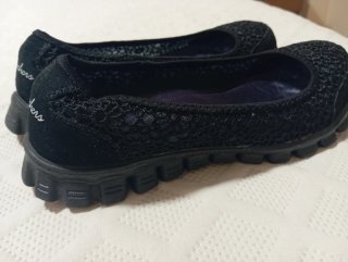 Zapatos Skechers Mujer Negro Encaje