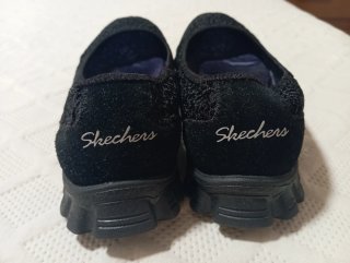 Zapatos Skechers Mujer Negro Encaje