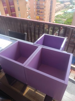 Cubos de madera morados (3 unidades)
