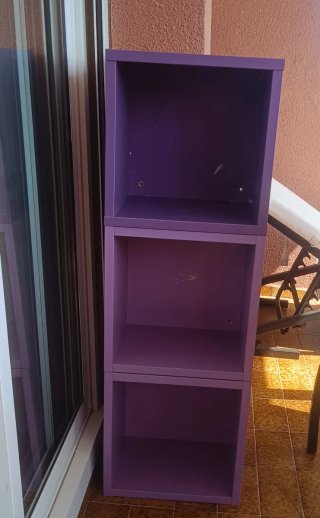 Cubos de madera morados (3 unidades)