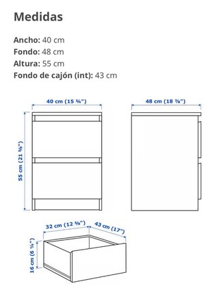 Mesita de noche Ikea blanca