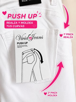 Bermuda vaquera push-up blanca