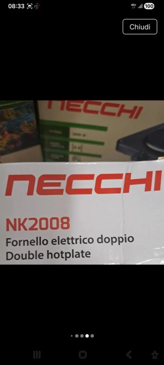 Fornelletti elettrici Necchi 2 fuochi