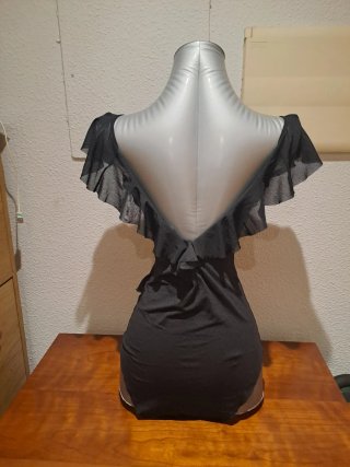 Body elegante negro con volantes talla M/L