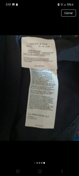 Polo Armani Junior USA Talla S
