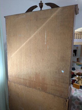 Escritorio antiguo madera maciza con vitrina