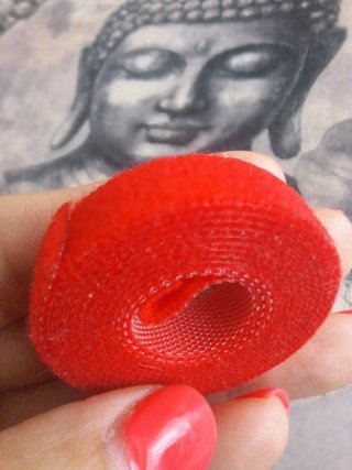 Cinta velcro roja para cables
