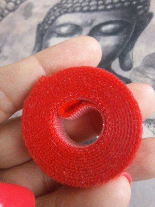 Cinta velcro roja para cables