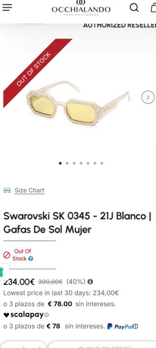 Gafas de sol Swarovski adornadas
