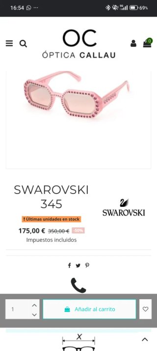 Gafas de sol Swarovski adornadas