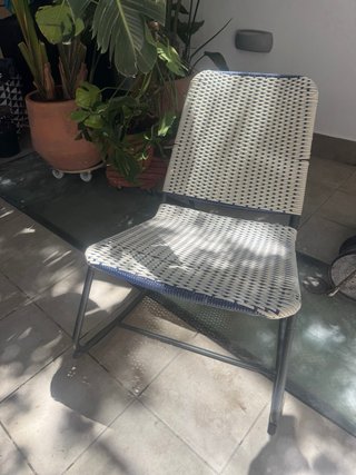 Silla balancín mimbre y metal