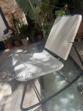 Silla balancín mimbre y metal