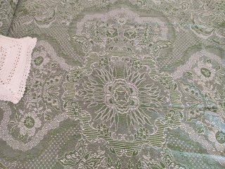 Colcha Cama 135 Diseño Floral Verde