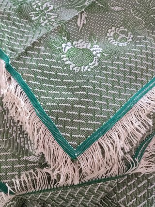 Colcha Cama 135 Diseño Floral Verde