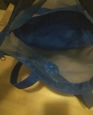 *Bolsa Tote Transparente con Asa Azul