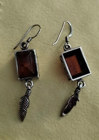 Pendientes Plata y Ámbar