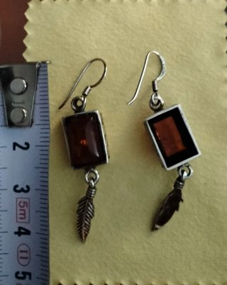 Pendientes Plata y Ámbar
