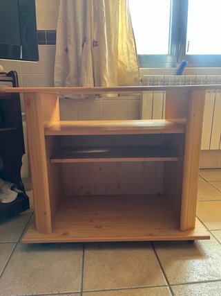 Mesa auxiliar madera con ruedas