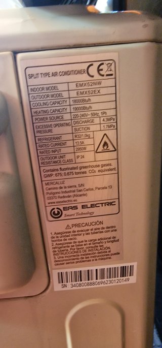 Aire Acondicionado EAS ELECTRIC EMX52NW