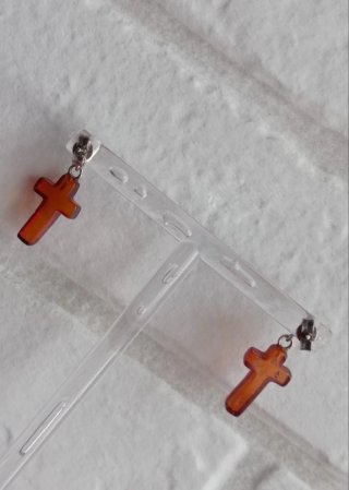 Pendientes plata y ámbar.