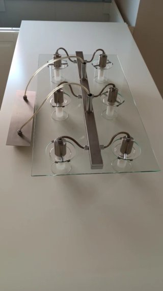Lámpara de techo moderna cristal y metal