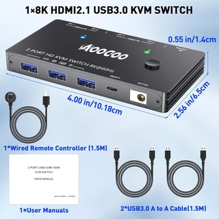 Conmutador KVM HDMI 8K 60Hz