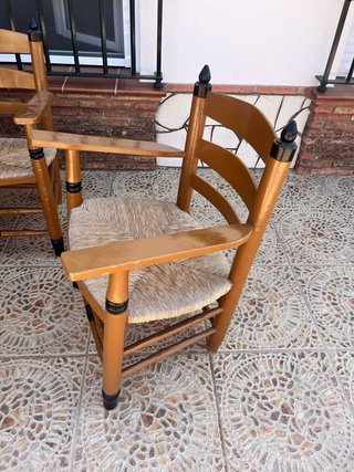 Juego mesa y sillas rústicas madera