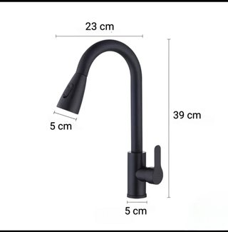 Grifo de cocina nuevo negro extraíble fregadero