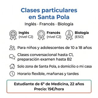 Clases de Inglés, Francés y Biología