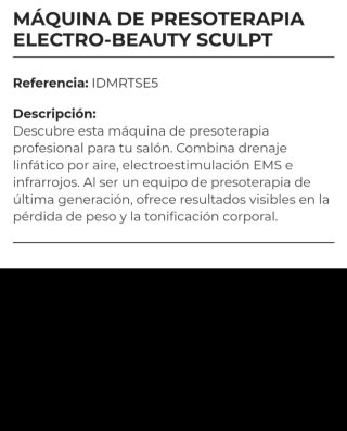 MÁQUINA DE PRESOTERAPIA ELECTRO-BEAUTY SCULPT