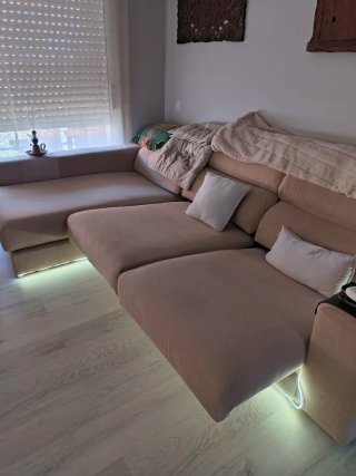 Sofá modular beige de tela