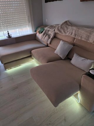 Sofá modular beige de tela