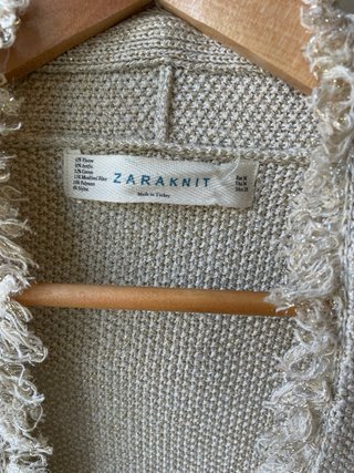 Chaqueta ZARA KNIT Beige Dorada Talla M