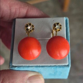 Pendientes Coral Chapados en Oro