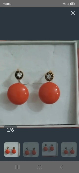 Pendientes Coral Chapados en Oro