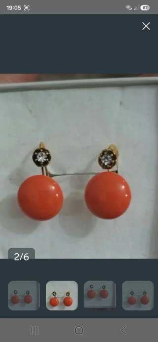 Pendientes Coral Chapados en Oro