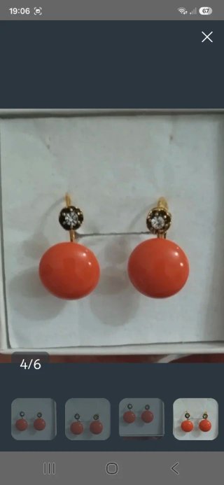Pendientes Coral Chapados en Oro