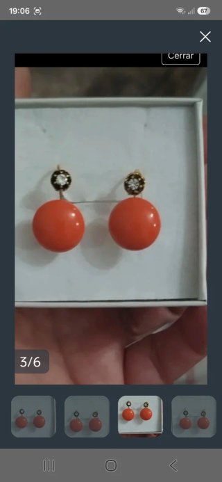 Pendientes Coral Chapados en Oro