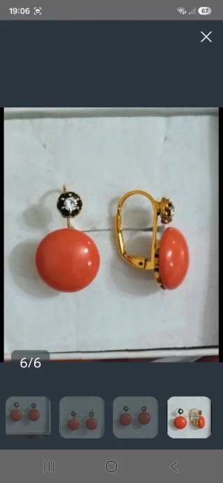 Pendientes Coral Chapados en Oro