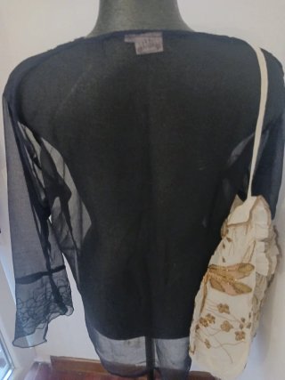 Caftán Blusa Bordada Vintage Pareo nueva