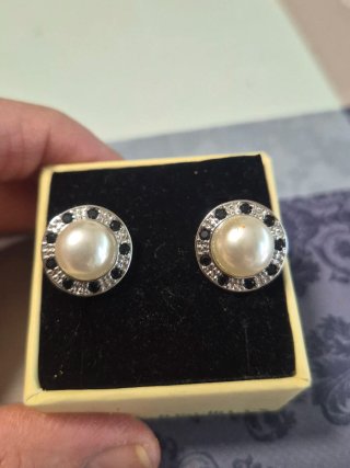 Pendientes Vintage Perla y Circonitas