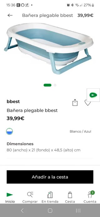 Bañera Plegable Bebé BBest + hamaca RN