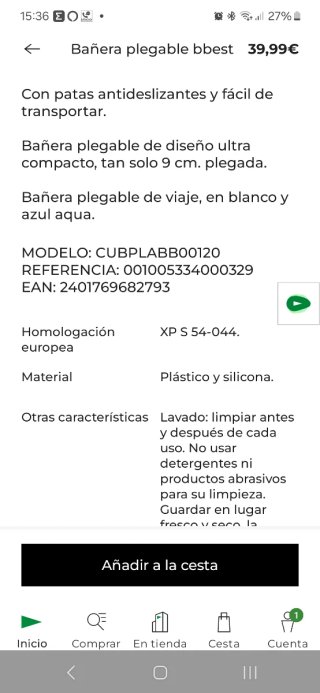 Bañera Plegable Bebé BBest + hamaca RN