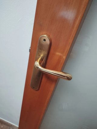 Puerta madera con cristal para recibidor/comedor