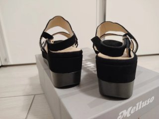 Sandali Melluso Camoscio Nero Donna Tg 39