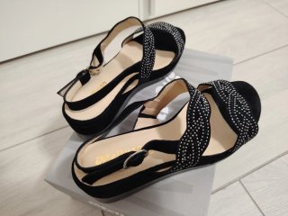 Sandali Melluso Camoscio Nero Donna Tg 39